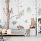 Wall Mural - Subtle Forest Animals for Kids