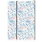 Room Divider Fish Motif in Minimalist and Aztec Pastel Tones on White