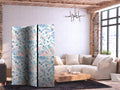 Pastel Aztec Fish 3-Panel Room Divider
