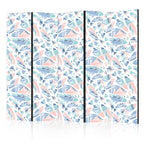 Room Divider with Fish Motif in Minimalist Pastel Tones