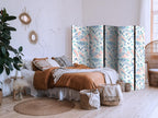 Room Divider with Fish Motif in Minimalist Pastel Tones