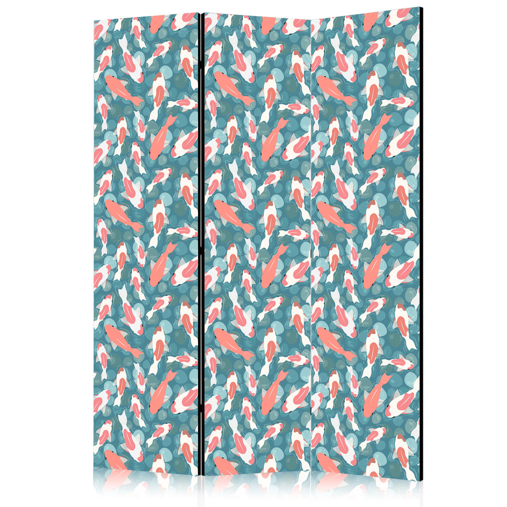 Room Divider - Oriental Pond with Japanese Fish in Crystal Clear Water