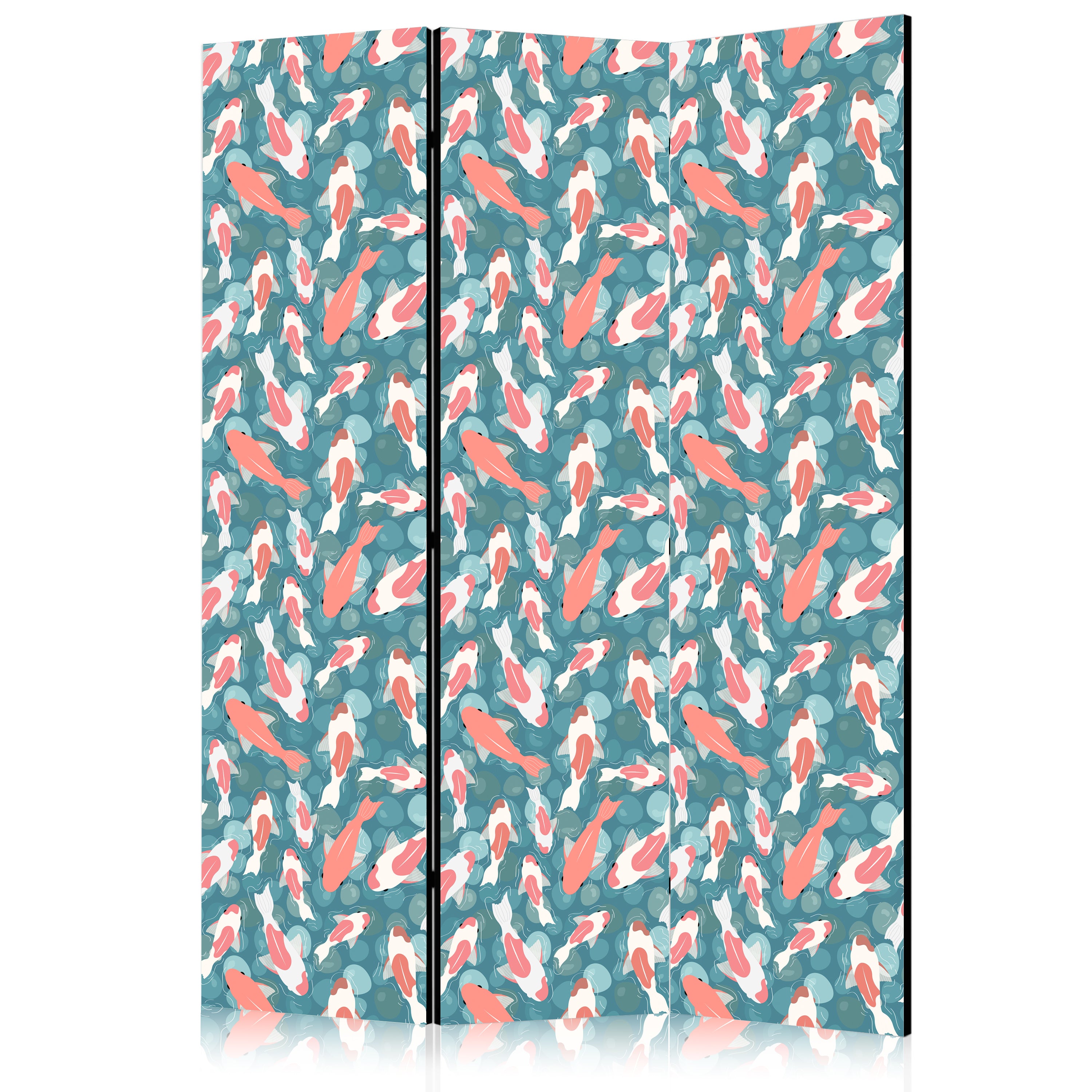 Room Divider - Oriental Pond with Japanese Fish in Crystal Clear Water