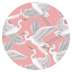 Pastel Herons Pattern Round Wall Mural
