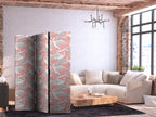 Pastel Herons Pink 3-Panel Japanese Room Divider
