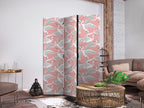 Pastel Herons Pink 3-Panel Japanese Room Divider