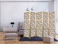 Rabbits in Blooming Meadow 5-Panel Japanese Room Divider