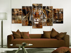 Golden Tiger Jungle Abstract Acrylic Print
