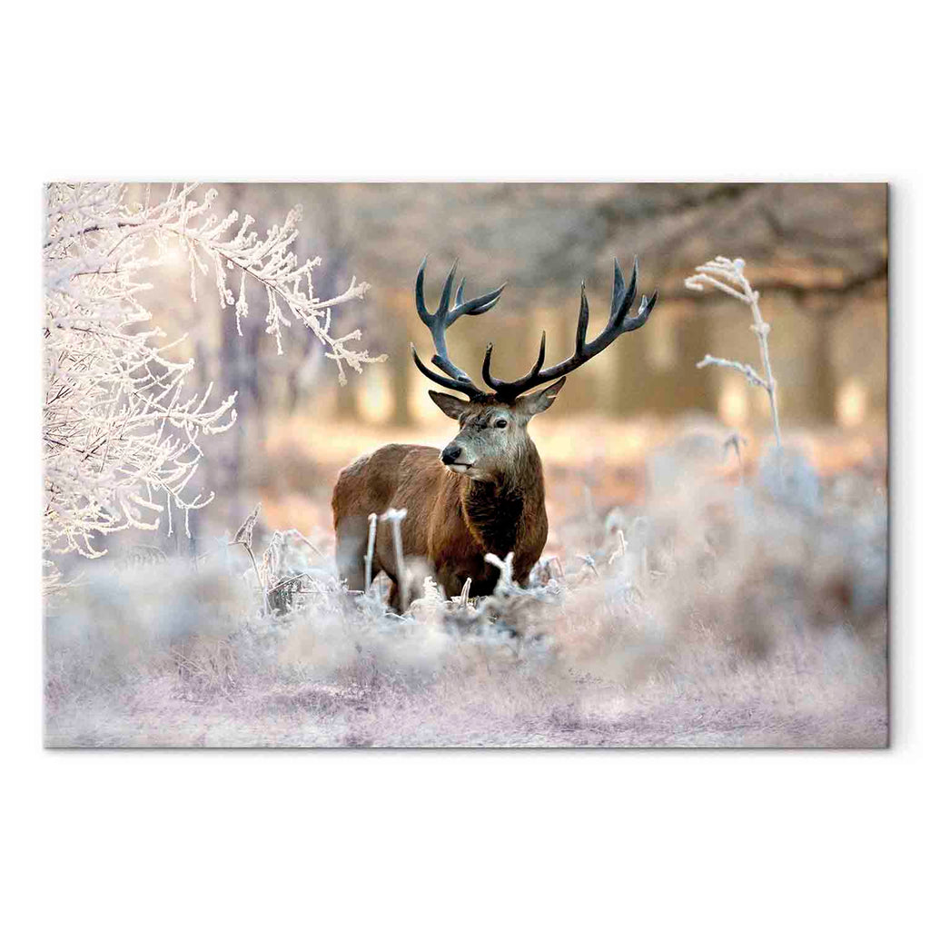 Winter Deer Landscape Canvas Print