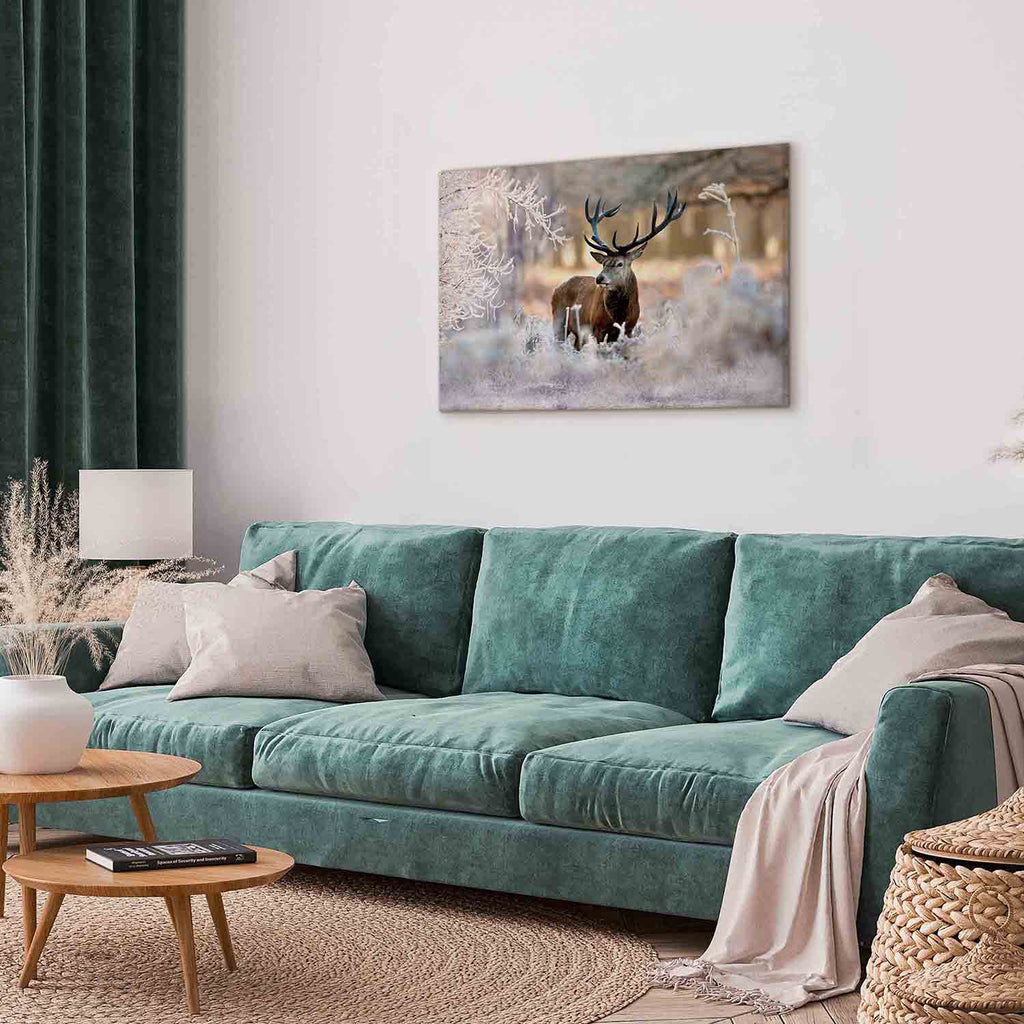 Winter Deer Landscape Canvas Print