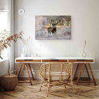 Winter Deer Landscape Canvas Print