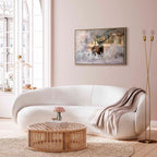 Winter Deer Landscape Canvas Print