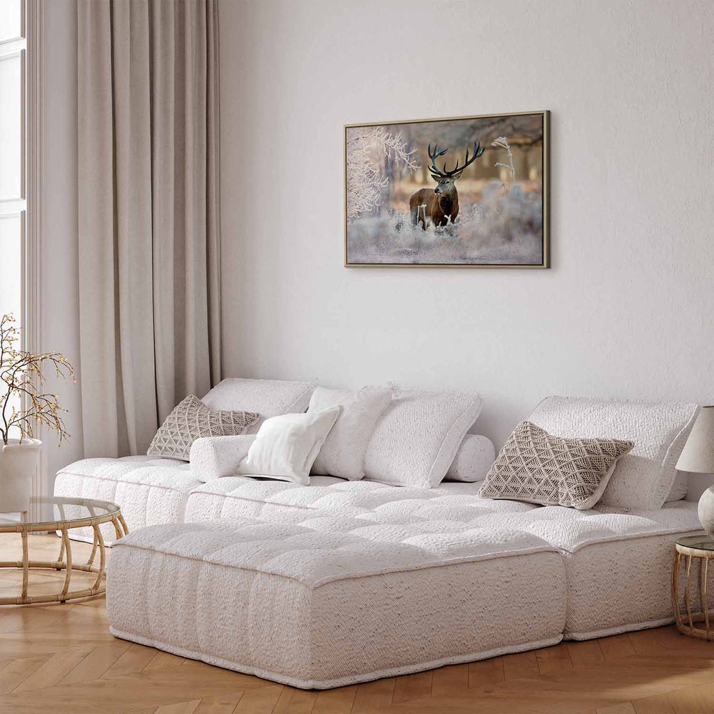Winter Deer Landscape Canvas Print
