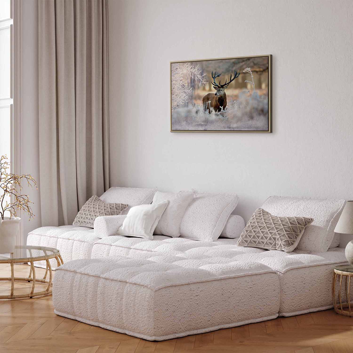 Winter Deer Landscape Canvas Print