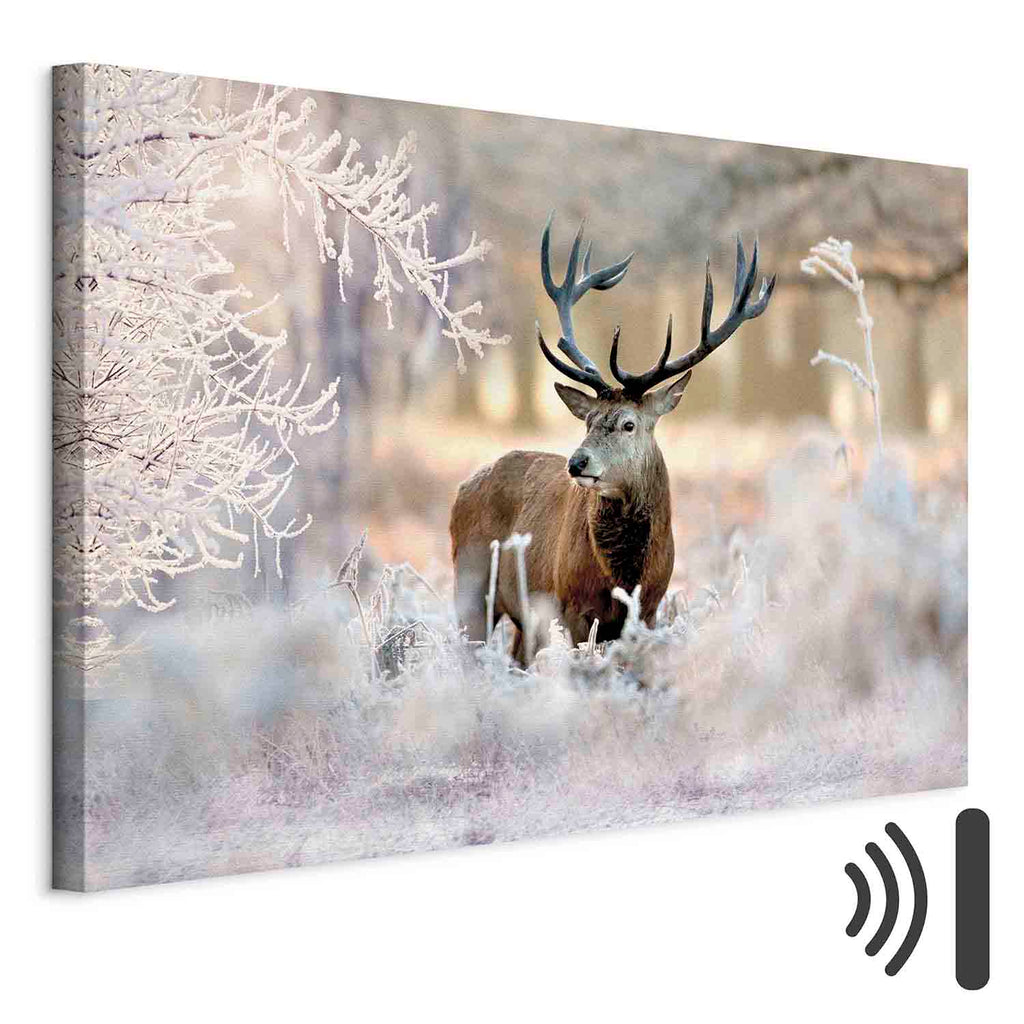 Winter Deer Landscape Canvas Print