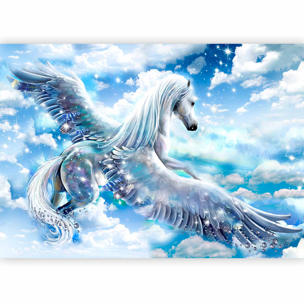 Blue Pegasus Sky Fantasy Wall Mural