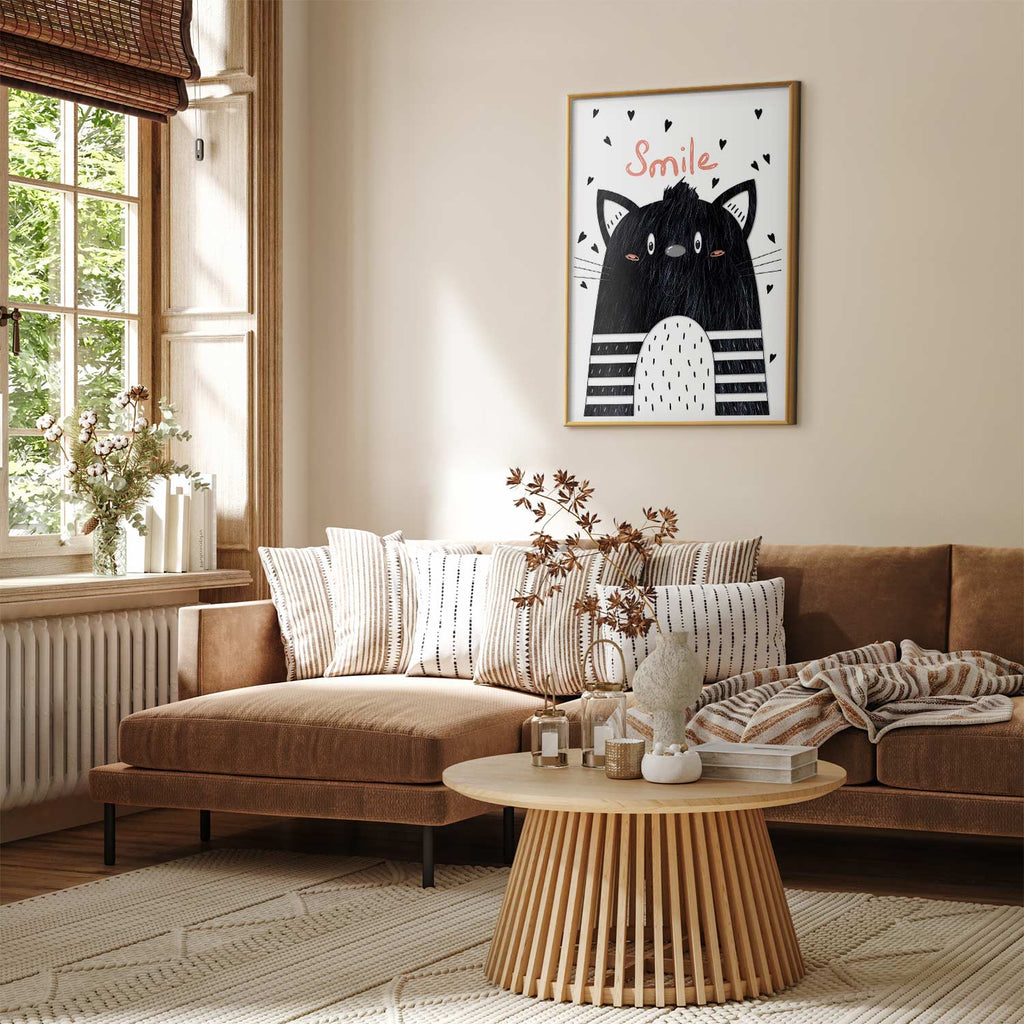 Smiling Cat Abstract Poster