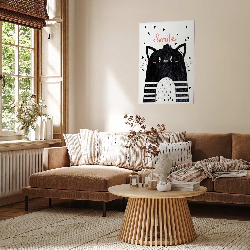 Smiling Cat Abstract Poster