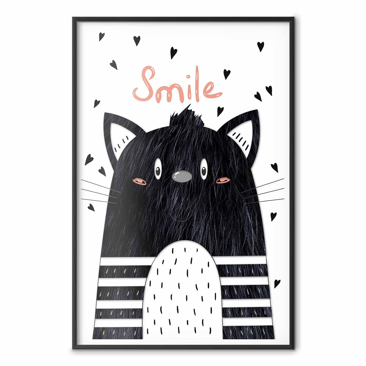 Smiling Cat Abstract Poster