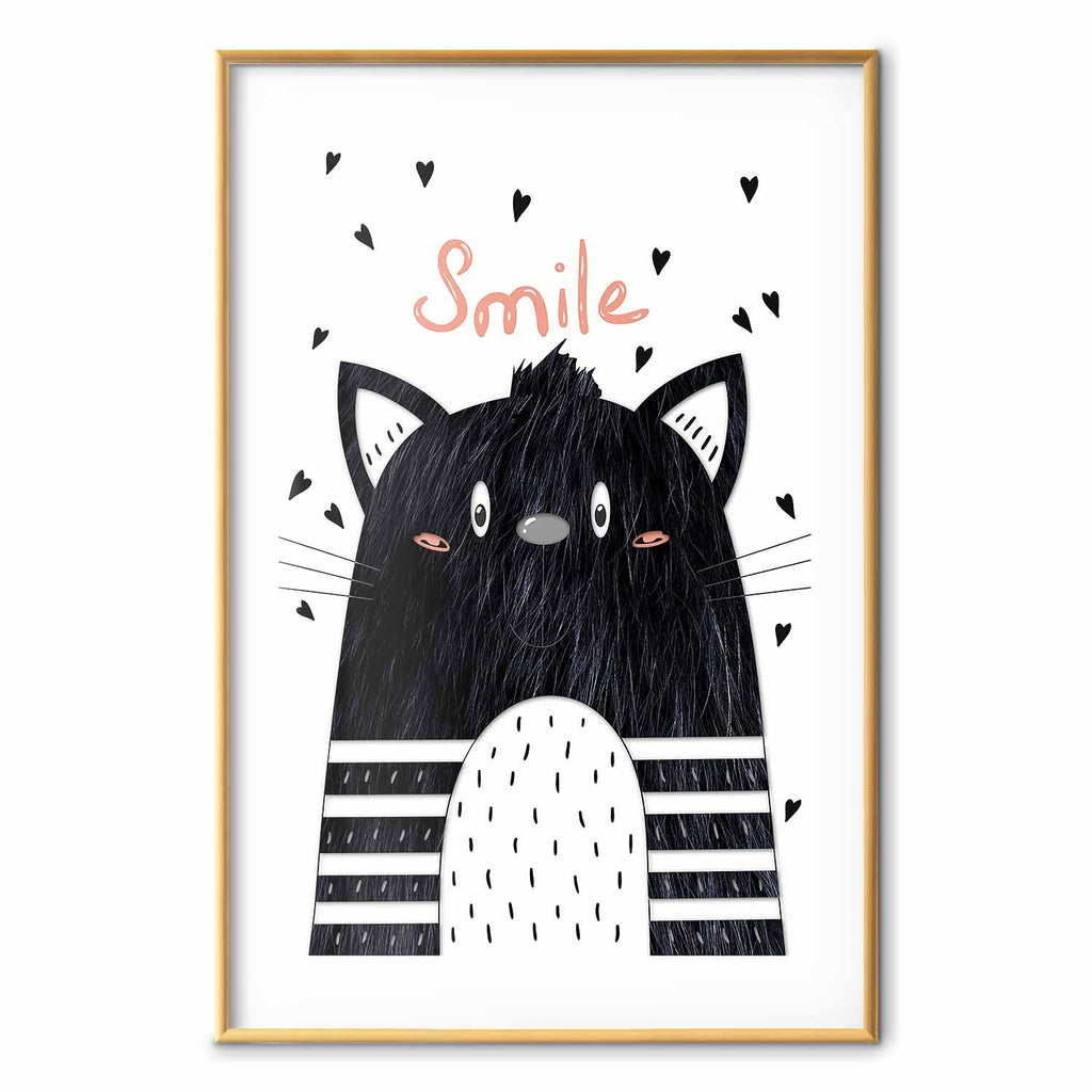 Smiling Cat Abstract Poster