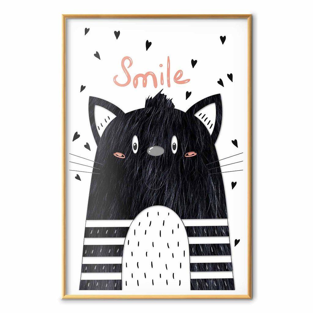 Smiling Cat Abstract Poster