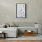 Geometric Flamingo Family Children's Poster