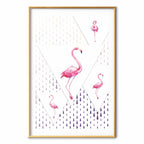 Geometric Flamingo Family Children's Poster