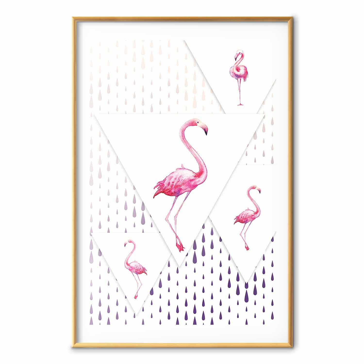 Geometric Flamingo Family Children's Poster