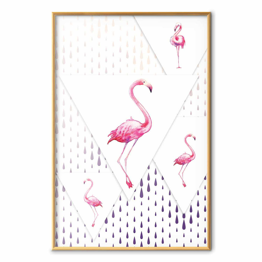 Geometric Flamingo Family Children's Poster
