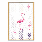 Geometric Flamingo Family Children's Poster