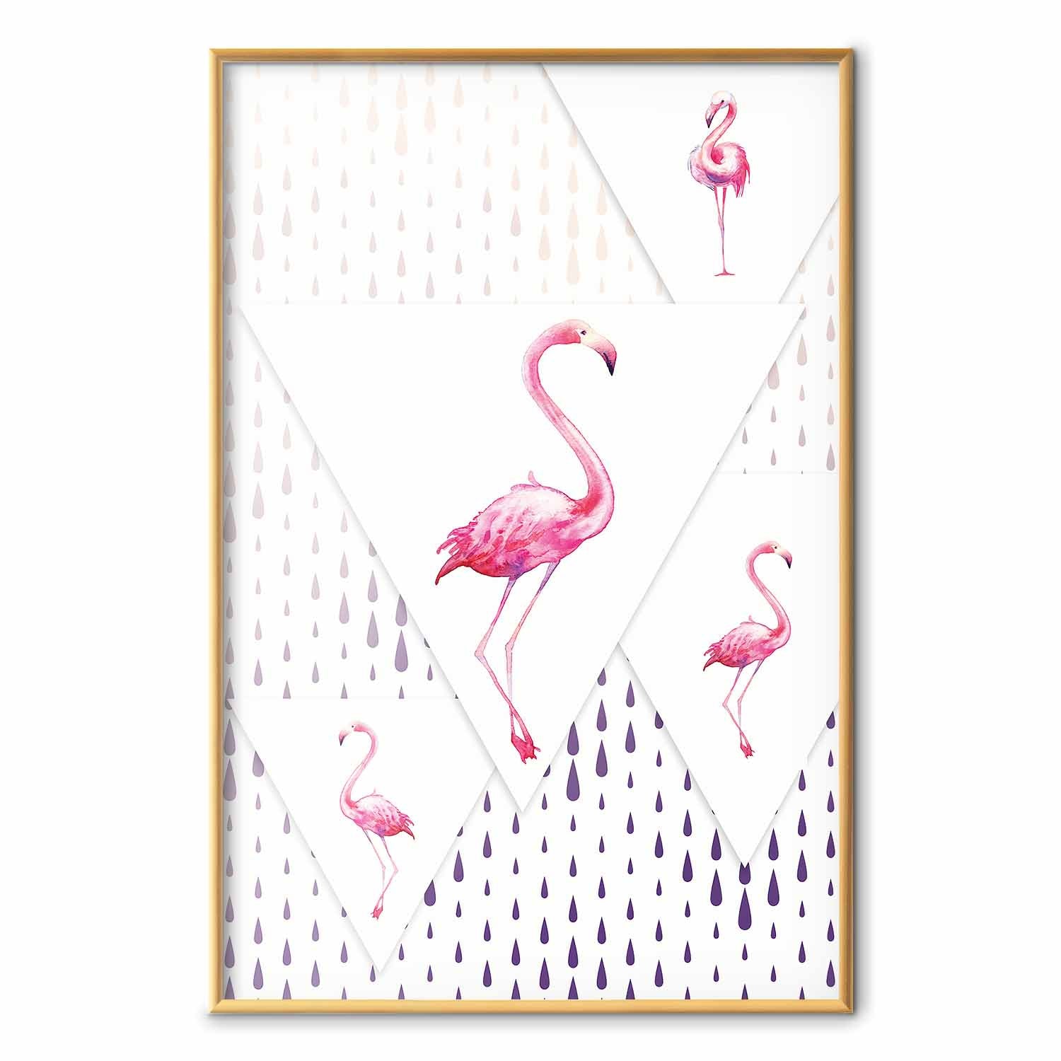 Geometric Flamingo Family Children's Poster