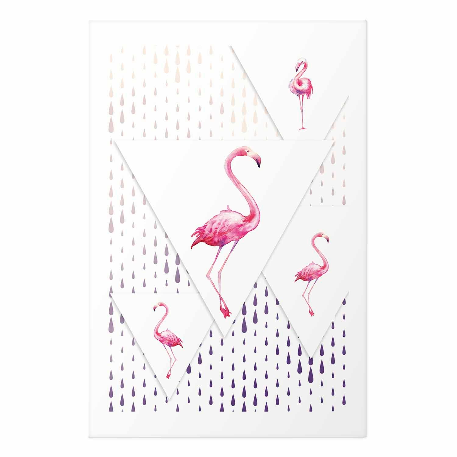 Geometric Flamingo Family Children's Poster
