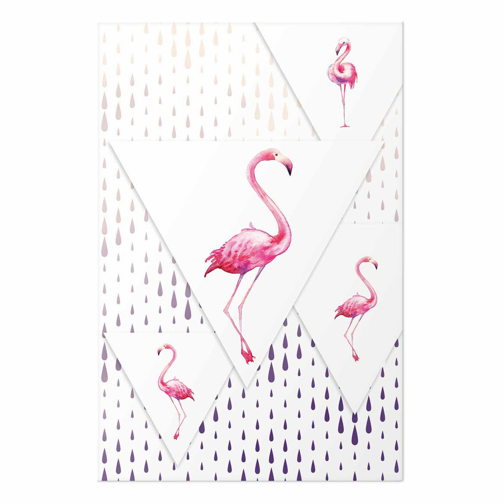 Geometric Flamingo Family Children's Poster