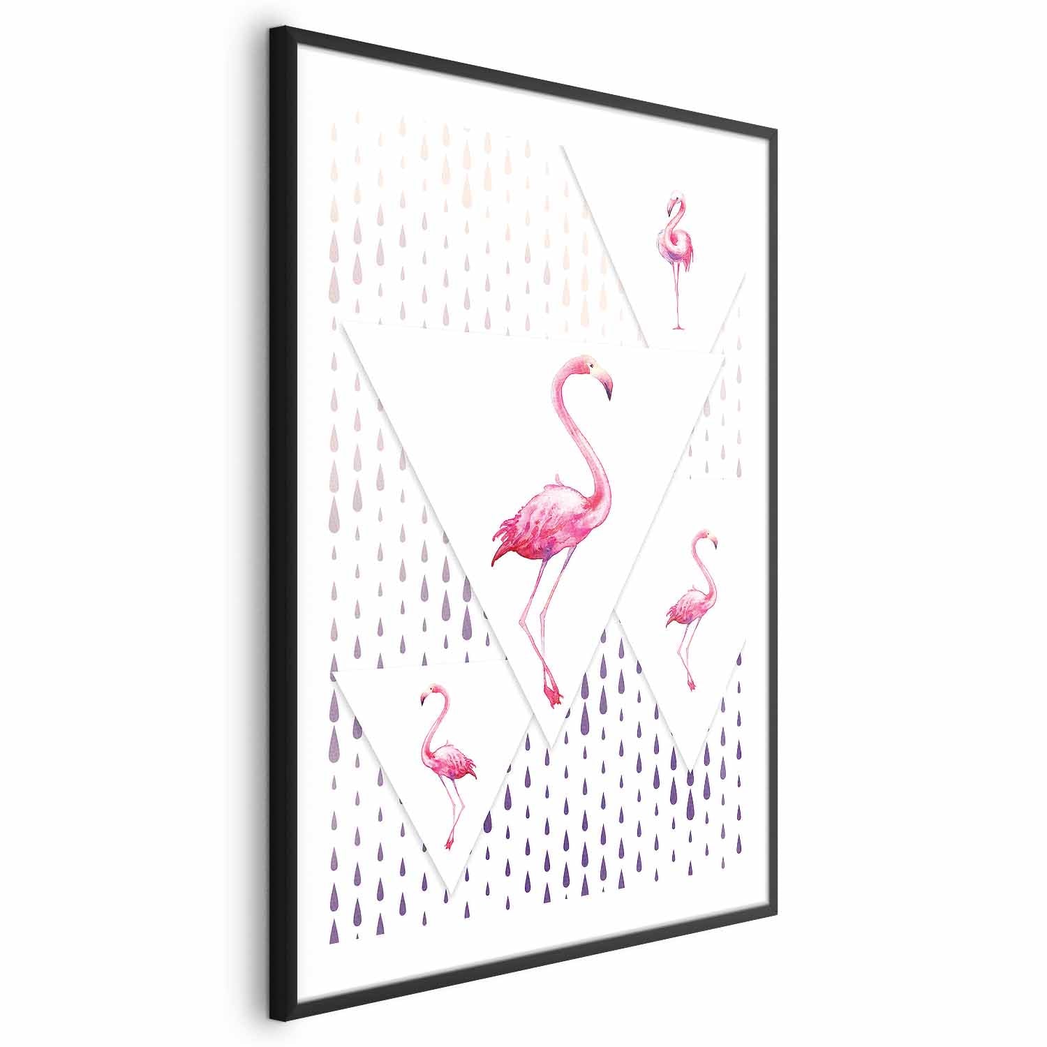 Geometric Flamingo Family Children's Poster