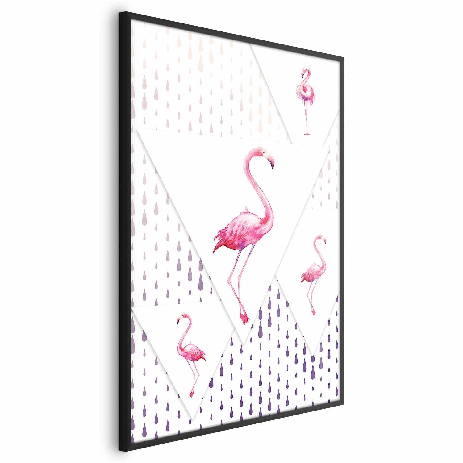 Geometric Flamingo Family Children's Poster