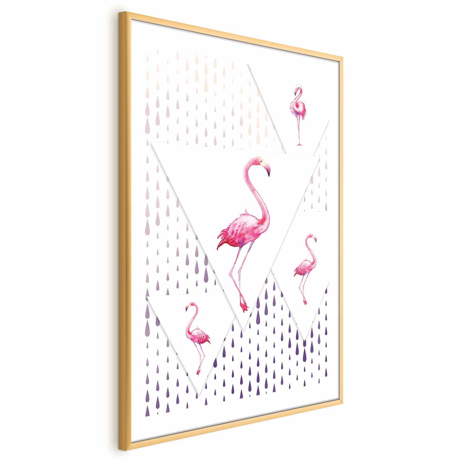 Geometric Flamingo Family Children's Poster