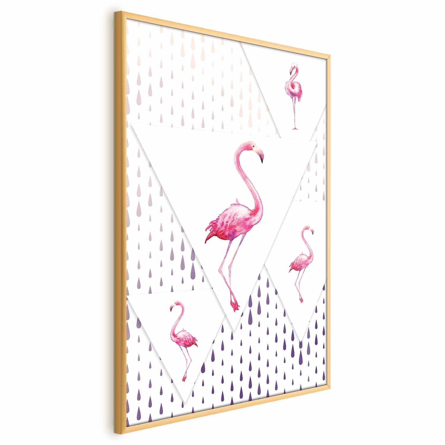 Geometric Flamingo Family Children's Poster