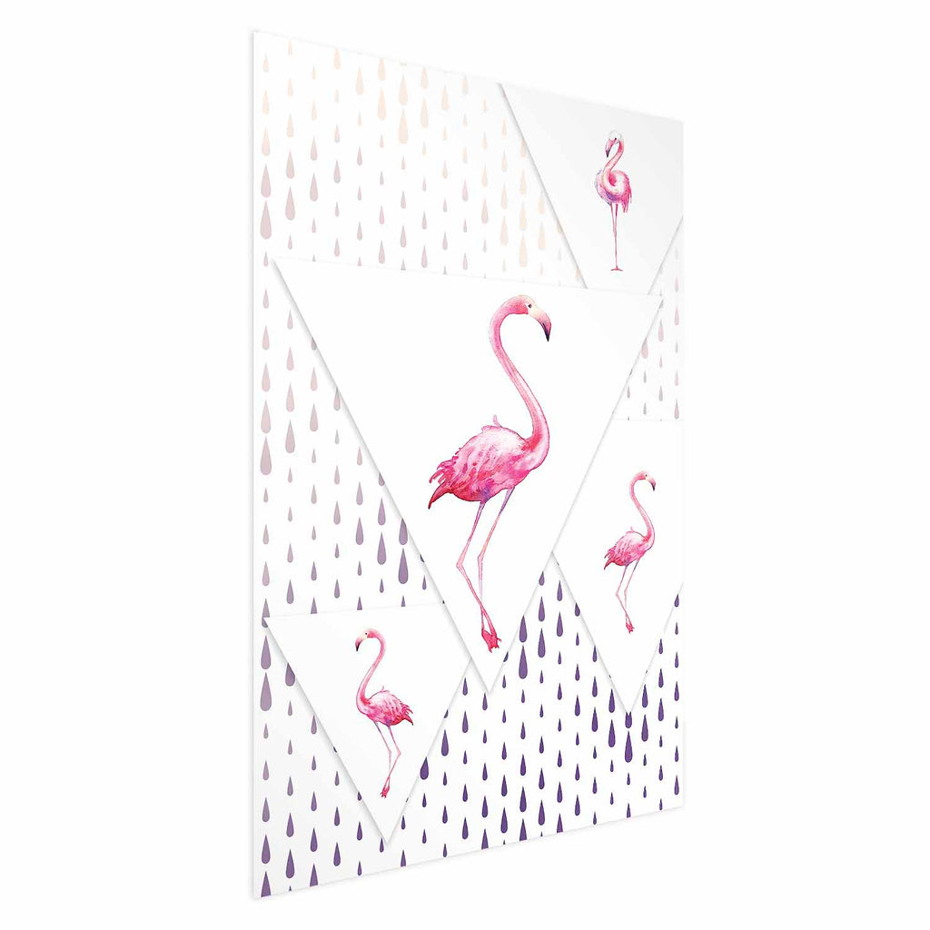 Geometric Flamingo Family Children's Poster
