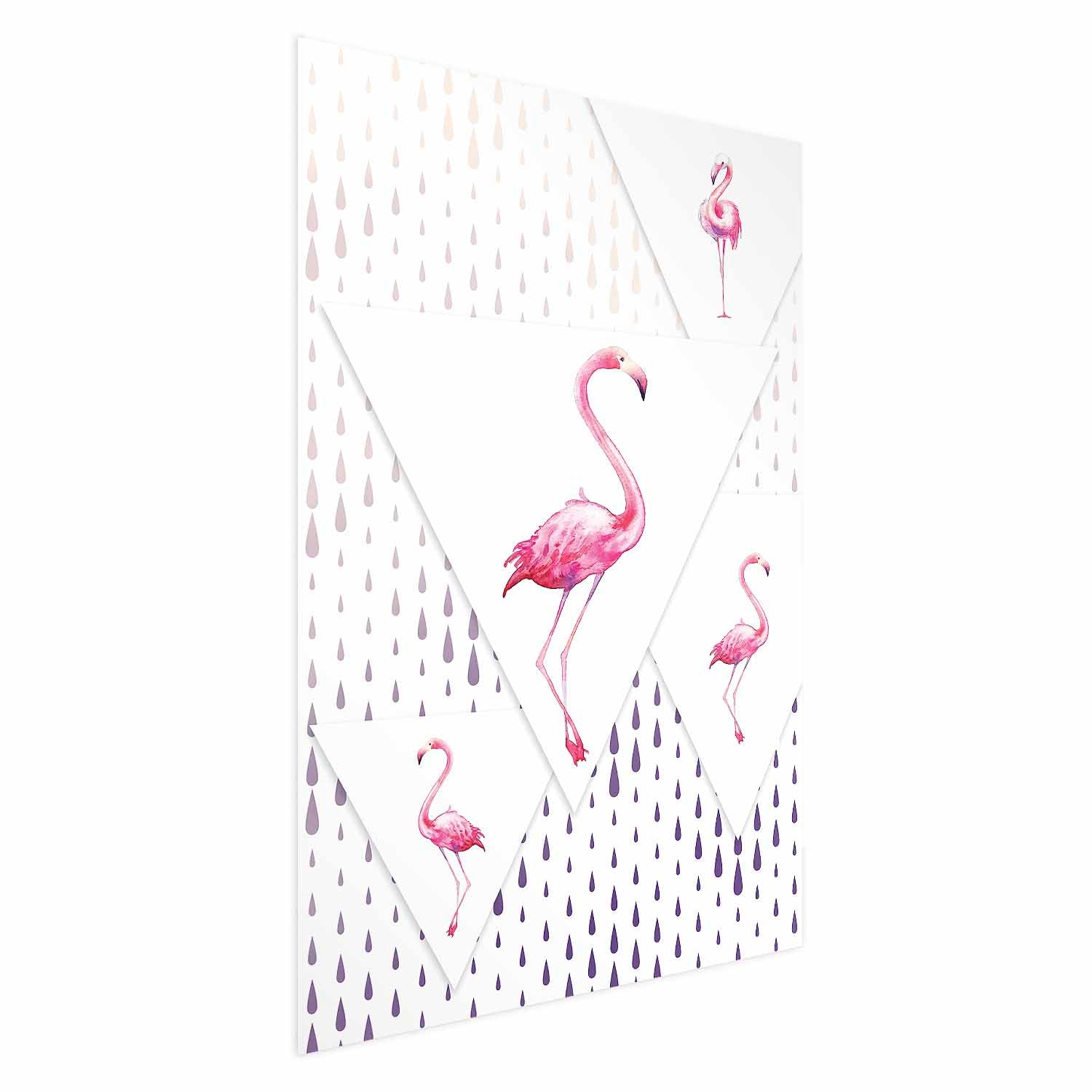 Geometric Flamingo Family Children's Poster
