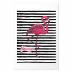 Black Stripe Flamingo Poster
