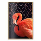 Geometric Flamingo Solo Poster