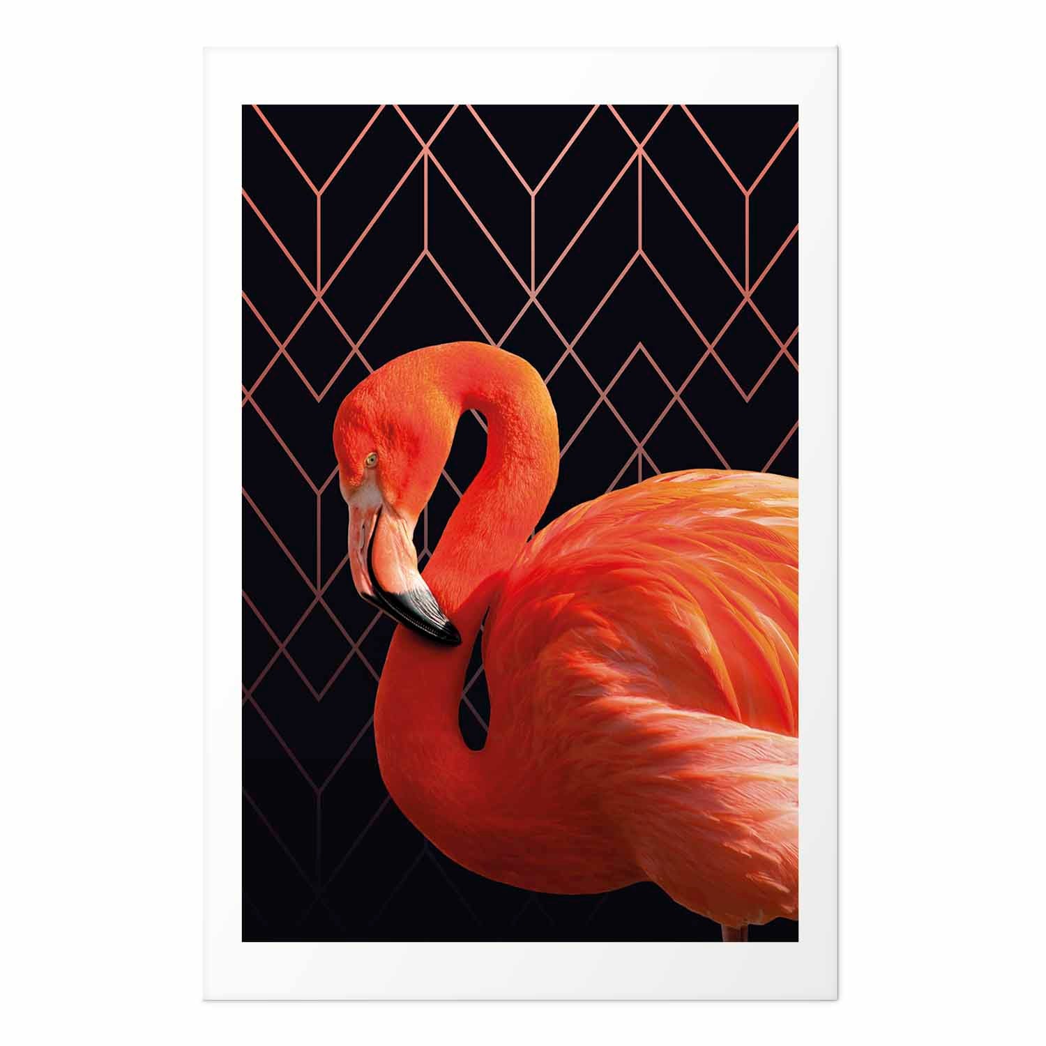 Geometric Flamingo Solo Poster