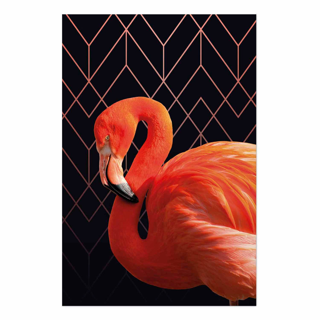 Geometric Flamingo Solo Poster