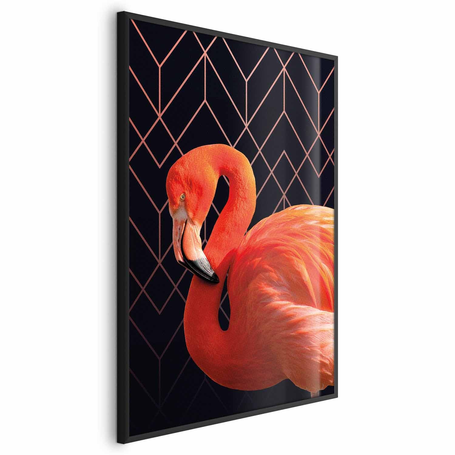 Geometric Flamingo Solo Poster