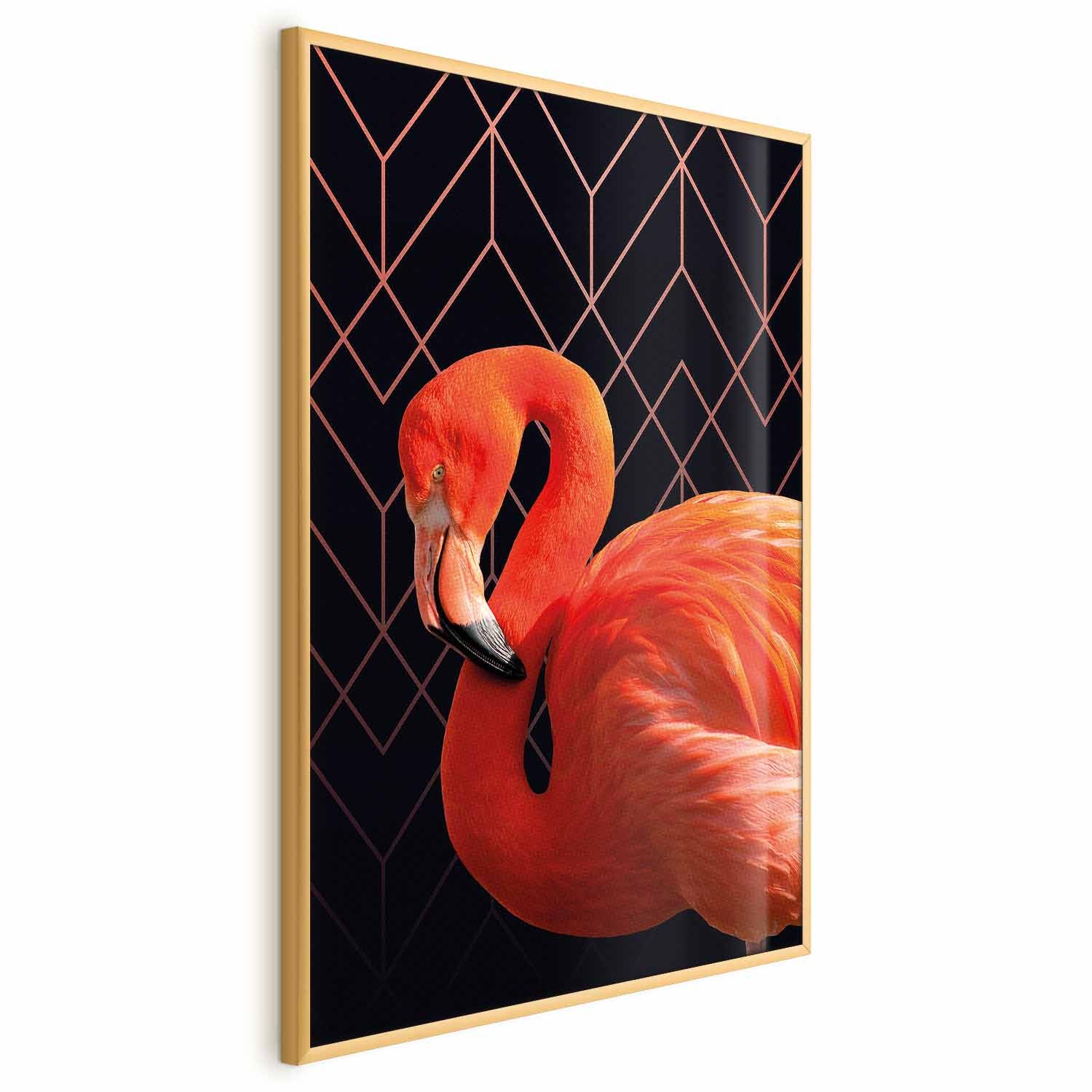Geometric Flamingo Solo Poster
