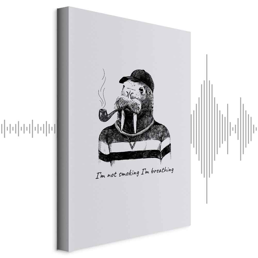 Smoking Sea Turtle Animals Canvas Print