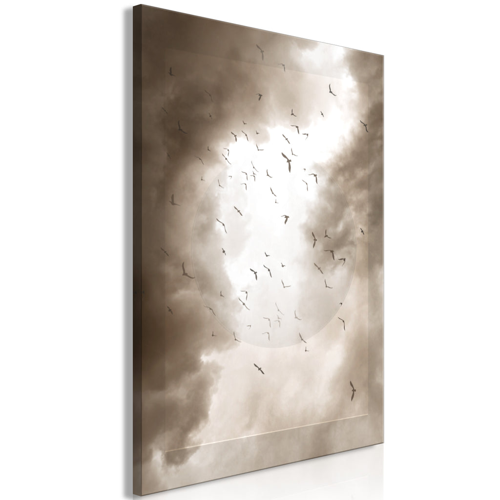 Canvas Print Birds in the Clouds - Vertical