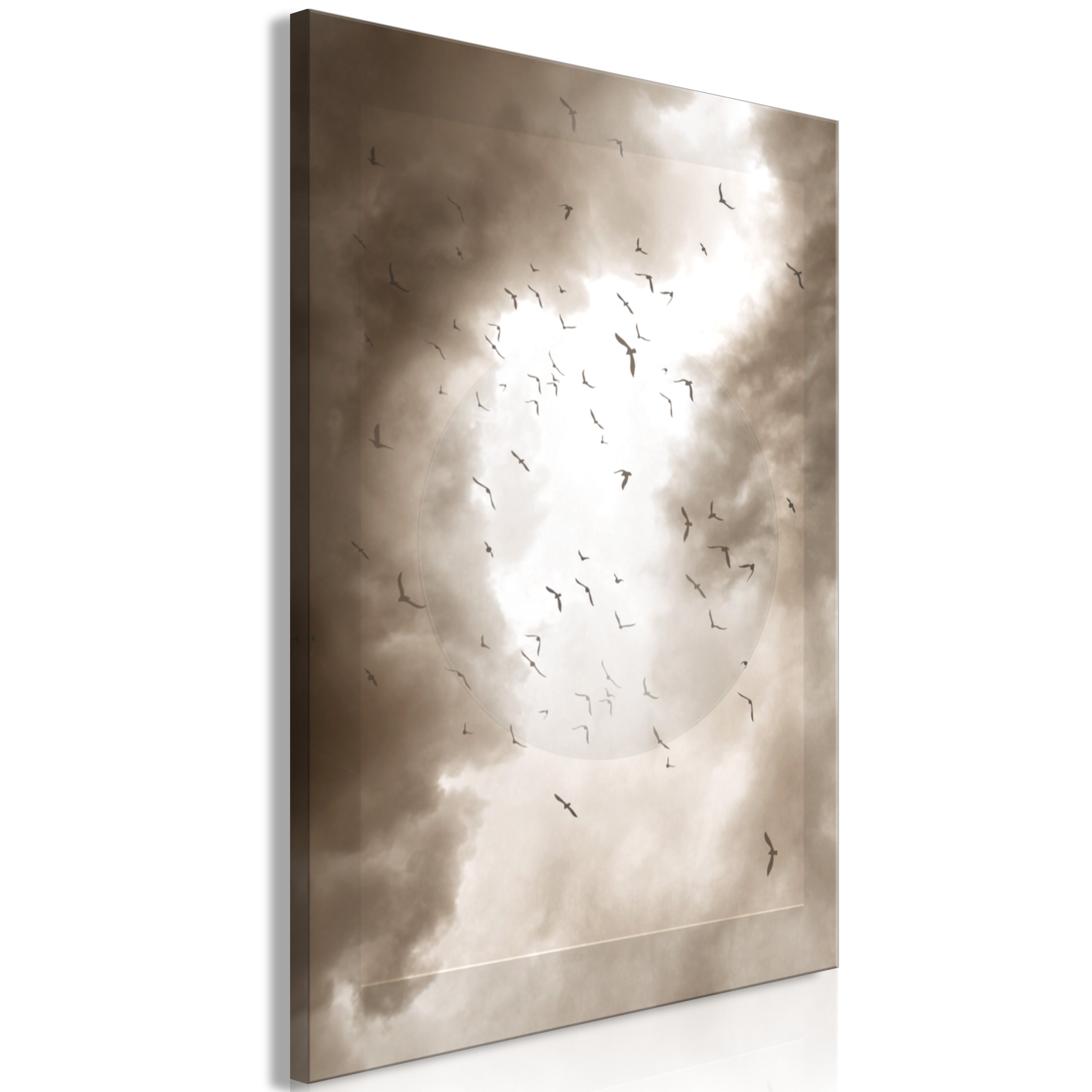 Canvas Print Birds in the Clouds - Vertical