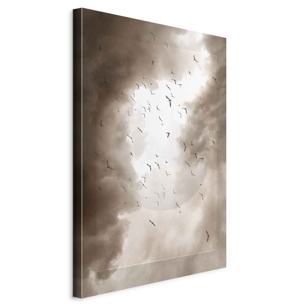 Birds in Clouds Nature Canvas Print