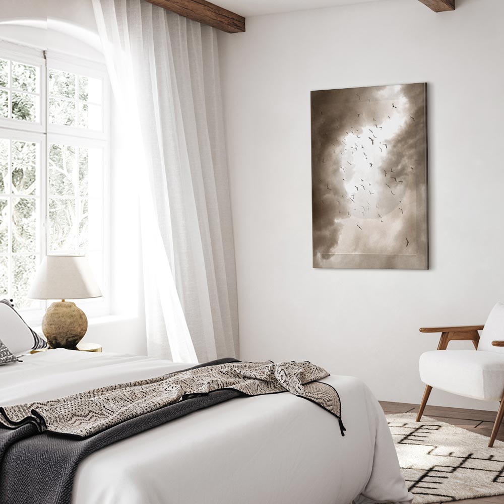 Birds in Clouds Nature Canvas Print